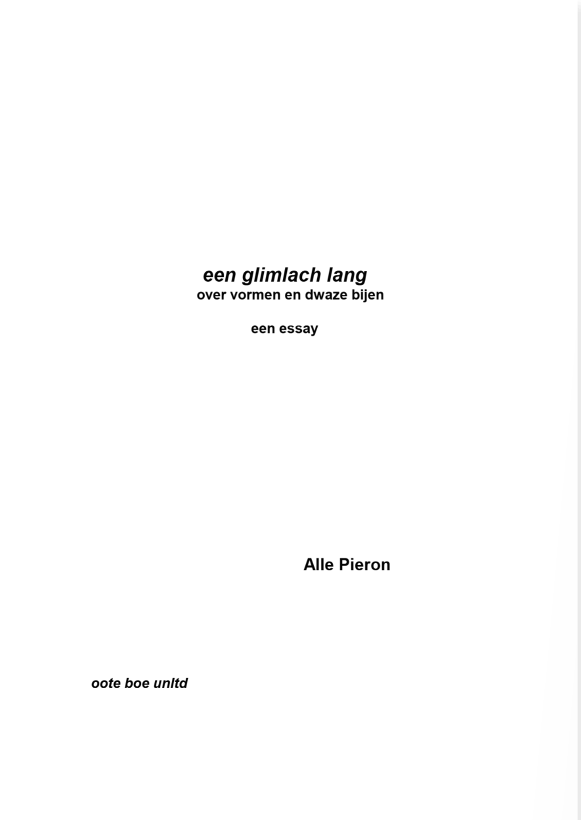 Alle Pieron; een glimlach lang